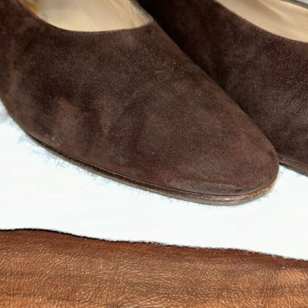 Via Fiorentina Womens Brown Suede Leather Shoes Made In Italy Size 7.5 - Picture 3 of 5